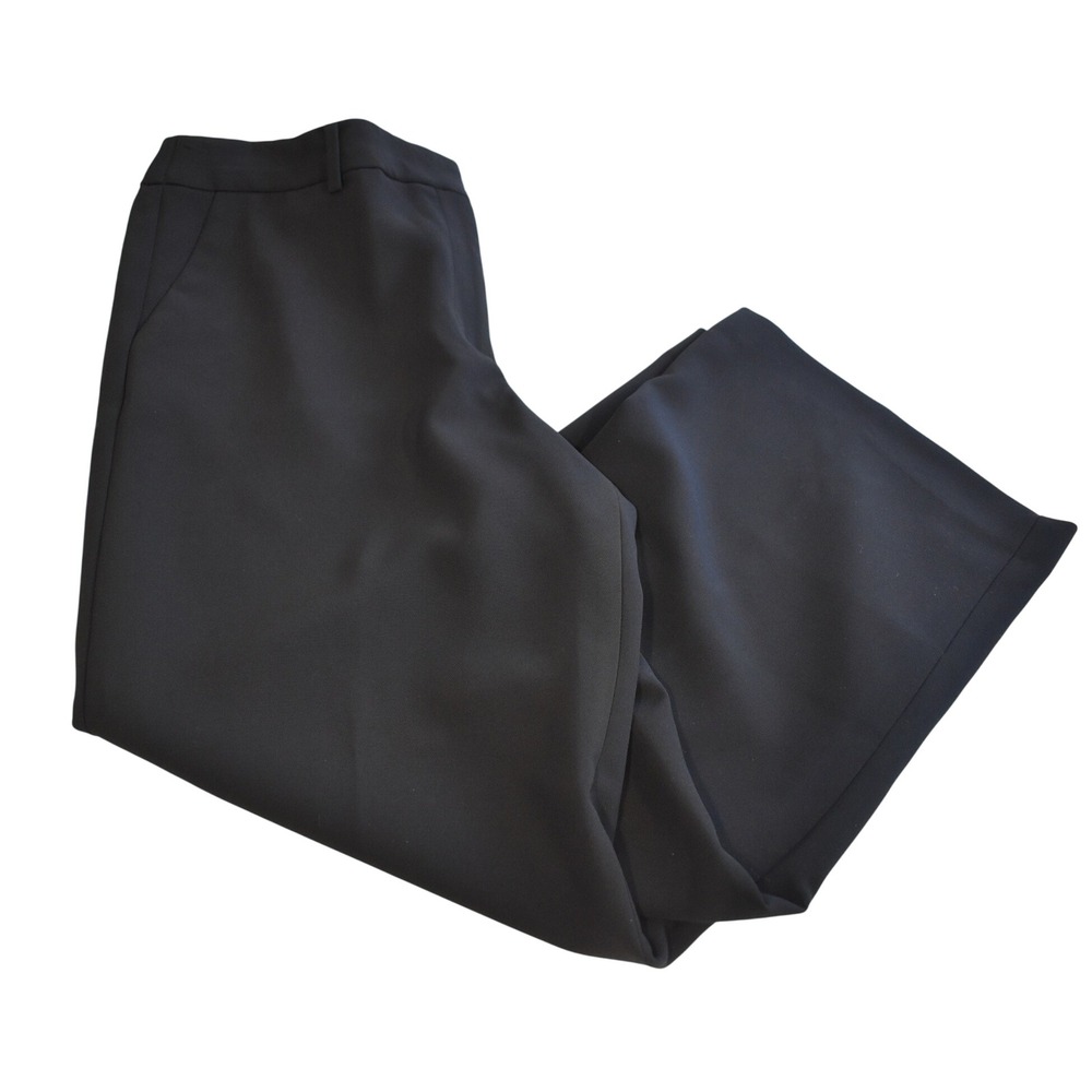 Talbots Wide Leg Trousers Women 12 Black NEW High Rise Dress Pants 53756312